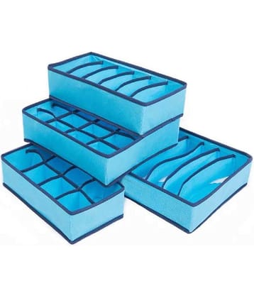 House of Quirk Set of 4 Foldable Storage Box Type Non-Smell Drawer Organizer Closet Storage for Socks Bra Tie Scarfs