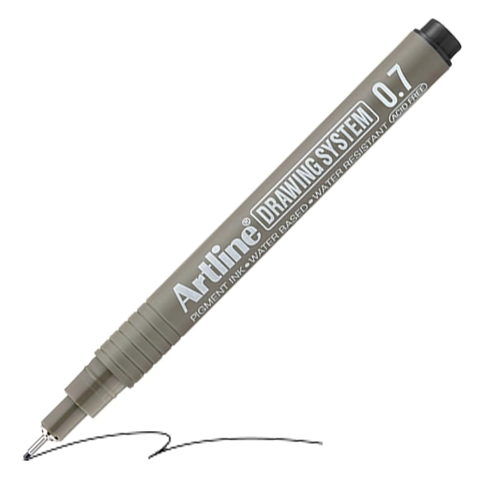 Artline Black Colour Drawing System Pen of writing width 0.7 MM of 12 Qunaity | Explore Various Drawing Techniques for Artists & Designers