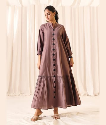 Madhuram Textiles Women Rayon A-line Stitched Ethnic Gown ( Grey )