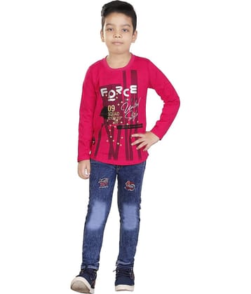 vanraj Pack of 1 Boys Cotton Blend T-Shirt & Pants Set ( Multicolor 2 )