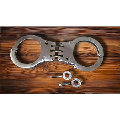 Silver Carbon Steel Handcuffs for Security Forces | Heavy Duty Silver Plated Police (1818)