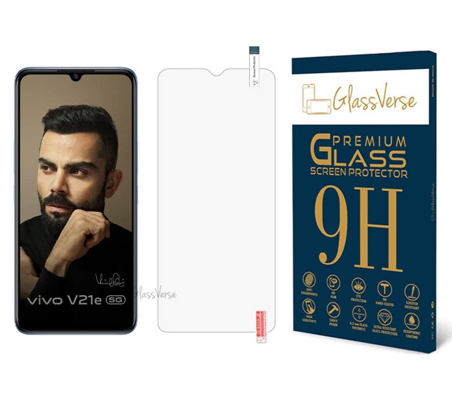 GlassVerse 9H Tempered Glass For Vivo V21E 5G Smartphone(Pack Of 1) With Free Installation Kit Full Screen Protector If Received Damaged-6.44 Inch GlassVerse 9H Tempered Glass For Vivo V21E 5G Smartphone(Pack Of 1) With Free Installation Kit Full Screen