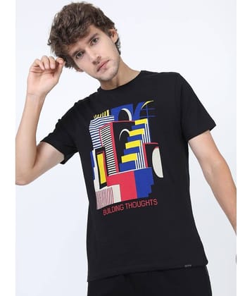Ketch Pack of 1 100% Cotton Slim Fit Men's T-Shirt ( Black )
