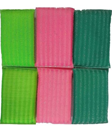 Dish Wash Sponge Pack of 6, Multi-Use, Non-Scratch Scrubber, Heavy Duty Scrub for Dishwashing, Kitchen Sponge for Hard Surface Tools
