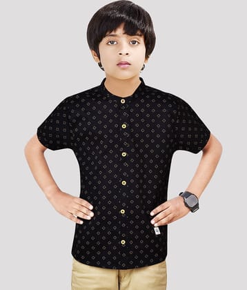 Made In The Shade Pack of 1 Boys 100% Cotton Half Sleeves Shirt ( Black )