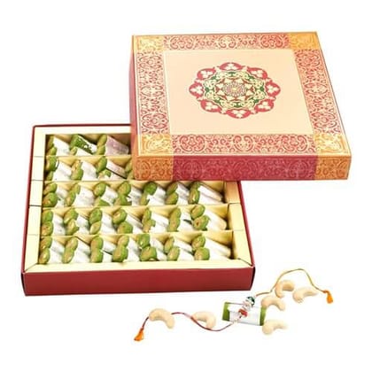 GHASITARAM'S Fresh Kaju Pista Roll & Kaju Katli Mithai Box, 400 gm