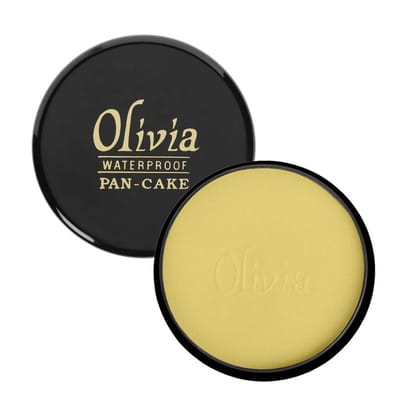 Olivia Pan Cake 100% Waterproof 25g | Full Coverage Makeup Base | Smudge-Proof & Sweat-Resistant | Long-Lasting Velvety Finish | Hides Blemishes | For All Skin Types | Golden Yellow - 21 Olivia Pan Cake 100% Waterproof 25g | Full Coverage Makeup Base | S