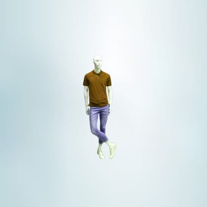 Men's Printed Polo Shirt and Jeans Set (Brown and Lavender) | Casual Style | Everyday Wear