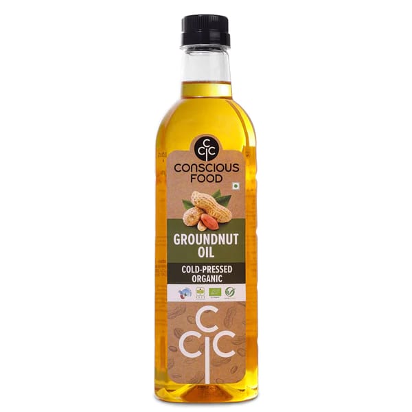 Conscious Food Groundnut Oil Cold - Pressed Organic - 1 Ltr