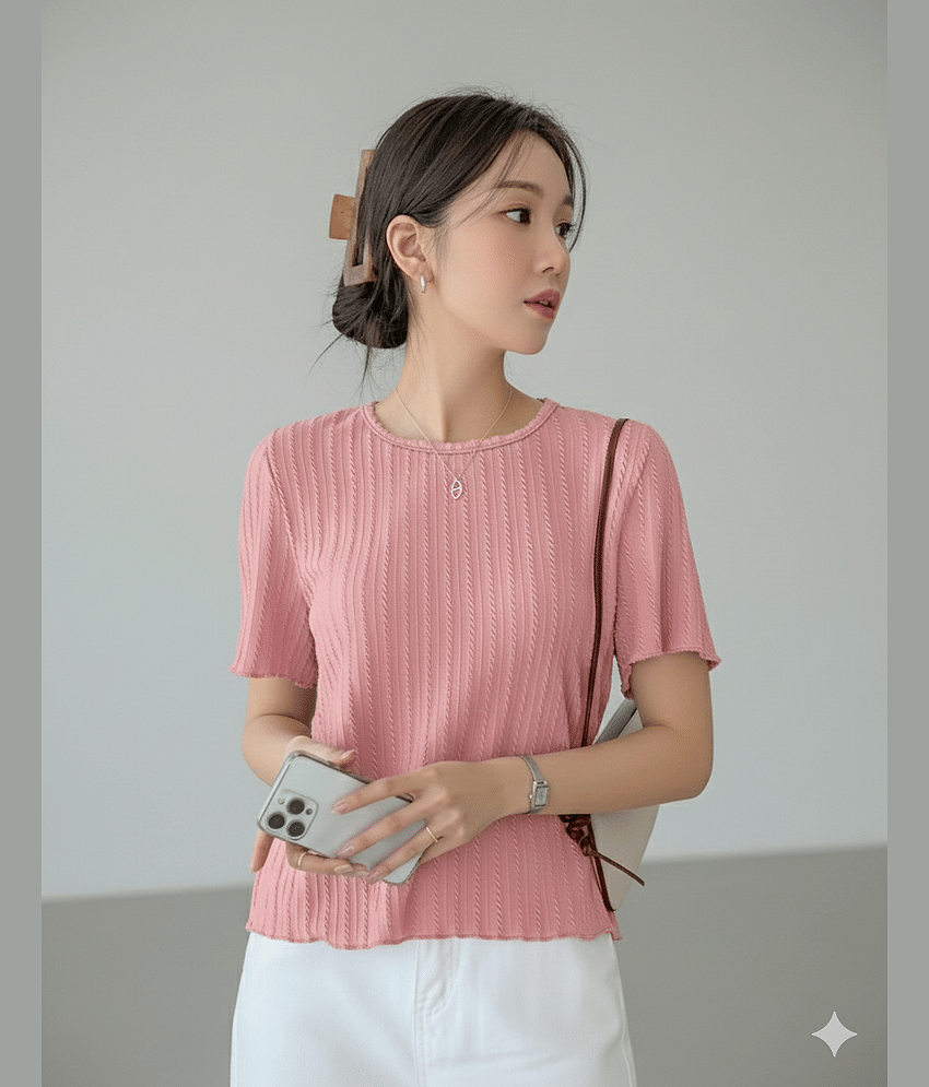 TarrenT HunT Women Cotton Blend Regular Fit Round Neck T-Shirt ( Pink )
