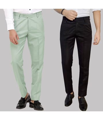 Kundan - Multicolor Cotton Blend Regular - Fit Men's Formal Pants ( Pack of 2 )