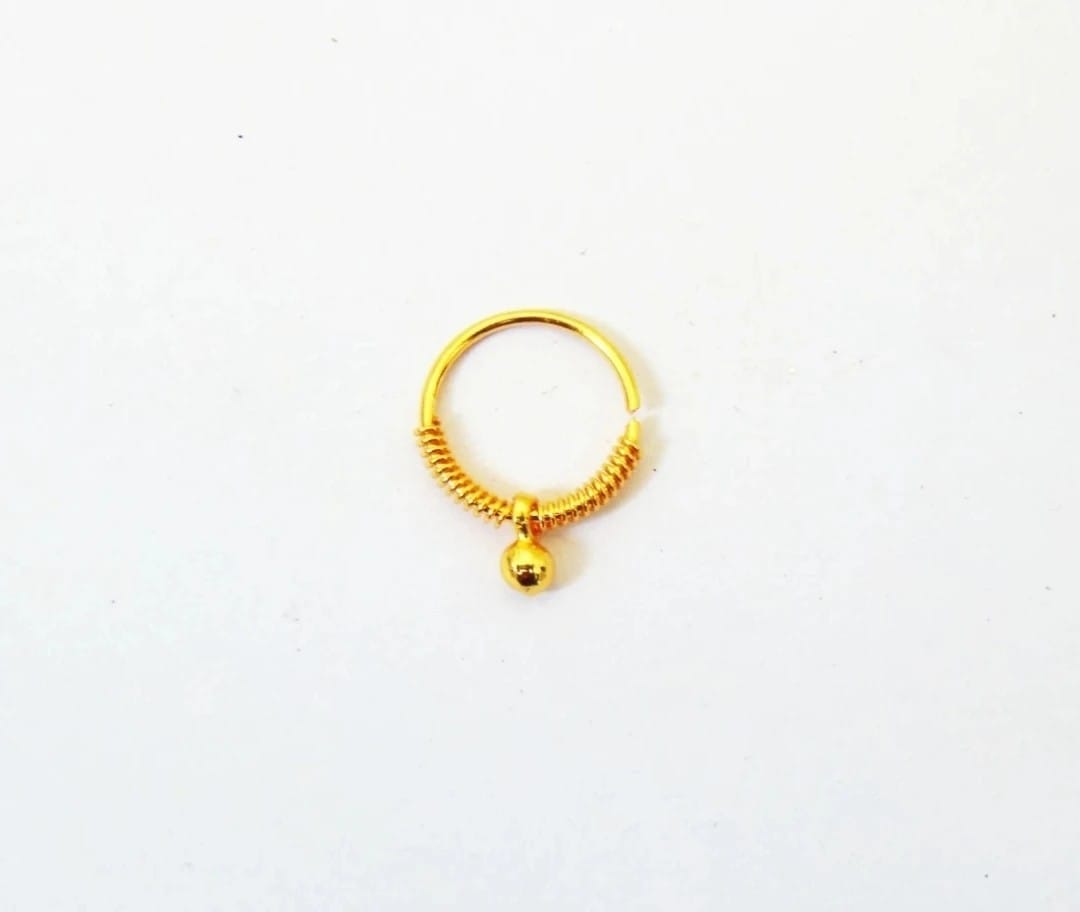 Girls Nose Ring Double Haif Plus Latkan Diamond Nose Pin for Women And Girl Pack of 1