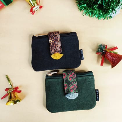 Plain Mini Wallet Combo-Black-Bottle Green