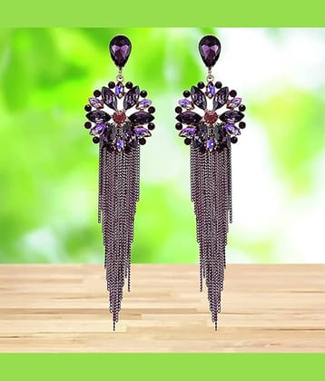 YOUBELLA Purple Danglers Earrings ( Pack of 1 )
