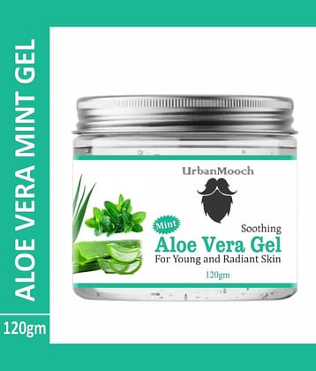 UrbanMooch 100% Pure & Natural Mint Cool Aloevera Gel For Skin Glowing Cleanser 120 mL