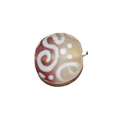 Handmade Fancy Lampwork Glass Beads For Jewelry Making Necklace , Earring and Bracelet (Flat Round) SFL-707-Per Packet 25 Pcs / 22X12 MM