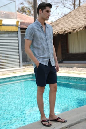 Glory - Pattern Striped Shirt - Blue-S-38 / BLUE