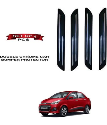 RONISH Rubber Car Bumper Protector Guard (Double Chrome) For Hyundai Xcent Facelift