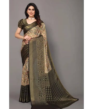 Sitanjali Brasso Printed Saree With Unstitched Blouse Piece ( Pink )