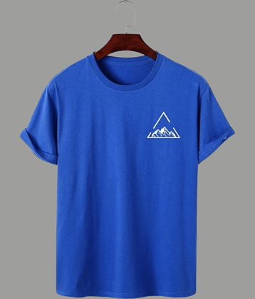 ELBATROSS Men Polyester Regular Fit Printed T-Shirt ( Blue )