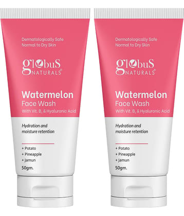 Globus Naturals Watermelon Face Wash,Suitable For, Normal & Dry Skin,50Gm (Pack of 2)