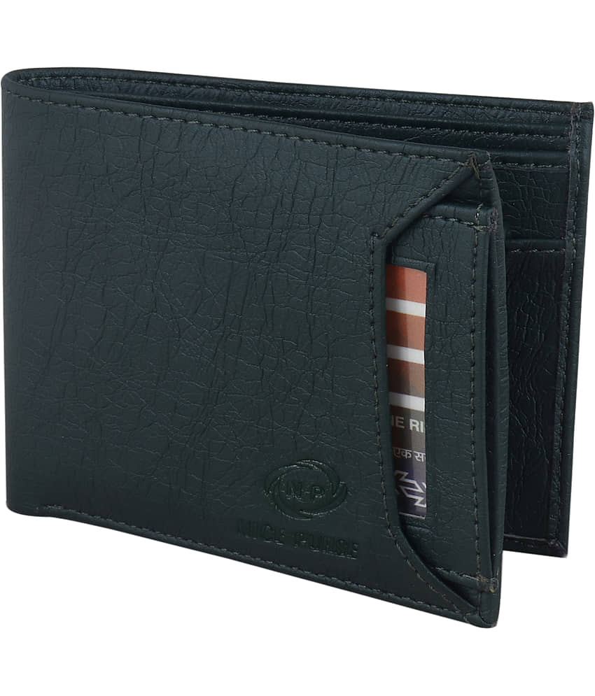 Nice Purse Green PU Men's Two Fold Wallet ( Pack of 1 )