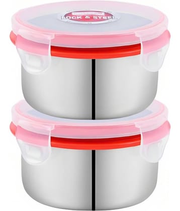 Kitcorner Stainless Steel Kitchen Containers/Tiffin/Lunch Box,350ml each (2U)