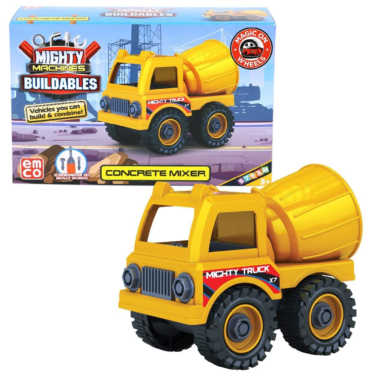 Mighty Machines Buildables - Concrete Mixe For Kids 3 Years and Above