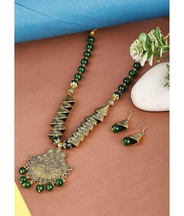 Sunhari Jewels Green Alloy Necklace Set ( Pack of 1 )