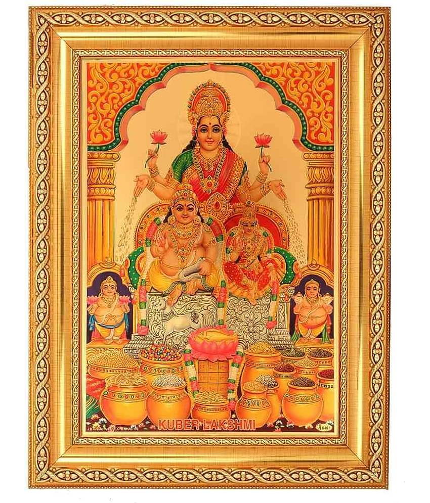 SHRI SHAKTI Wood Laxmi Kuber Idol ( 16 cm )