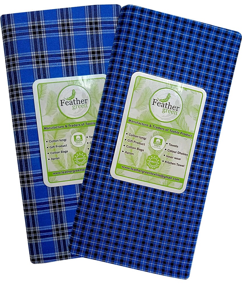 Feather Green Multi Lungi Pack of 2