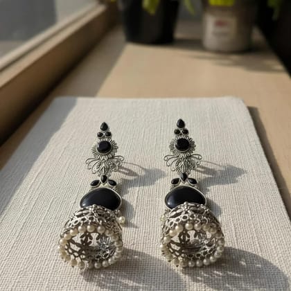 Midnight Noir Oxidised Jhumkas Midnight Noir Oxidised Jhumkas