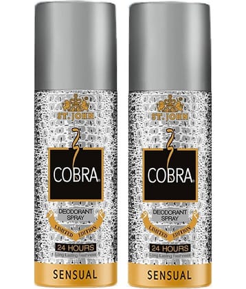 St. John Cobra Sensual 150ml*2 Long Lasting Deodorant Spray for Men 150 ml ( Pack of 2 )