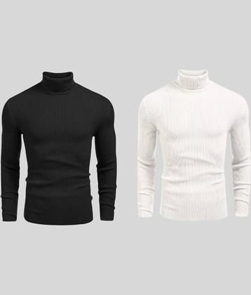 OLENE Woollen Blend High Neck Men's Full Sleeves Pullover Sweater - Multicolor ( Pack of 2 )