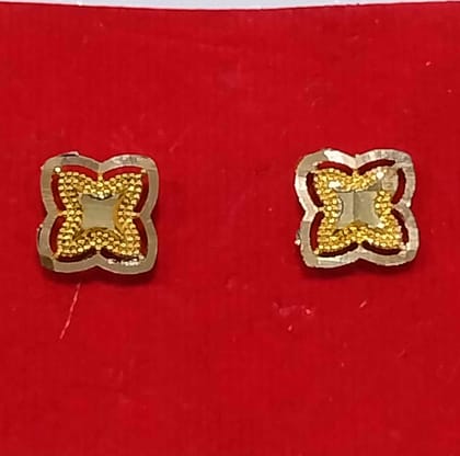 Chakor Tops 01 Pair Golden Micron Plated South Screw Back Stud Earring