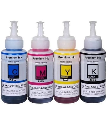 zokio 664 L200 EPS0N Multicolor Pack of 4 Cartridge for EPS0N L130, L360, L361, L565, L210, L220, L310, L365, L385, L455, L555, L605, L1300
