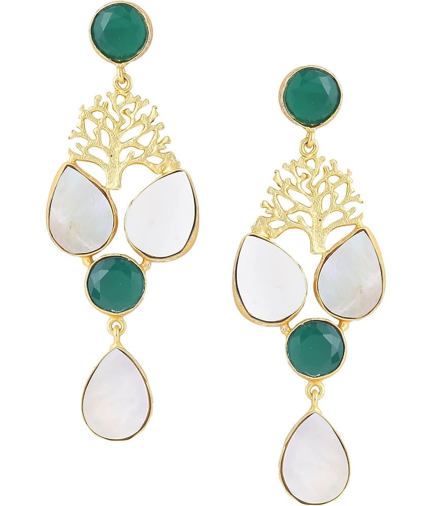 VIRAASI - Gold Danglers Earrings ( Pack of 1 )