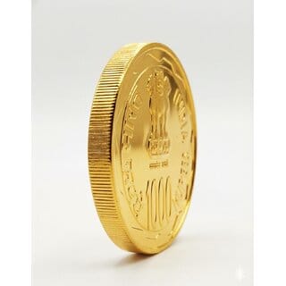 100 Grams 1000 Rupees 2010 Brihadeeswarar Temple Gold-plated Fantasy Coin Series