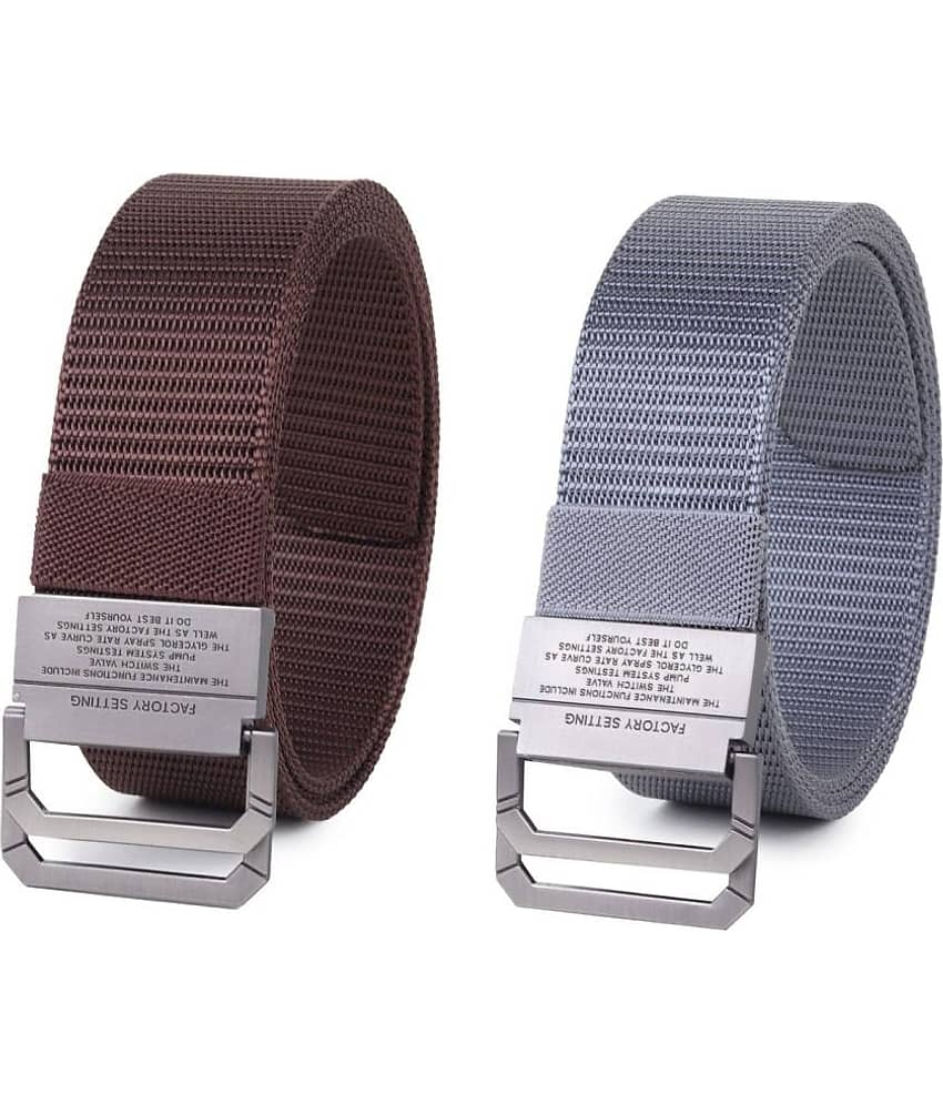 Zacharias - Multicolor Canvas Men's Casual Belt ( Pack of 2 )