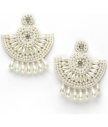 Anekaant - White Danglers Earrings ( Pack of 1 ) Anekaant - White Danglers Earrings ( Pack of 1 )