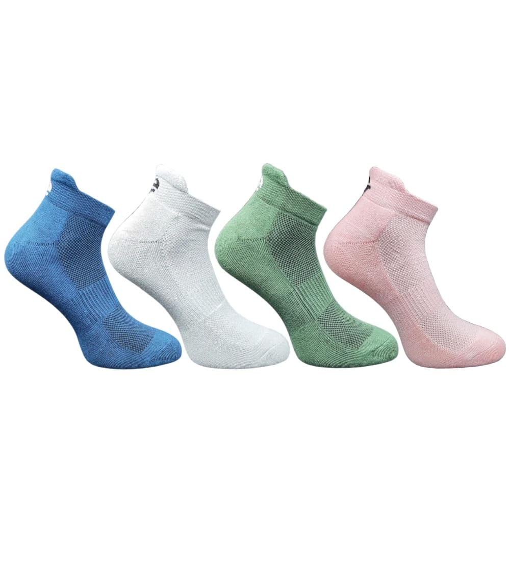4_Pair Set Unisex Casual Cotton Printed Ankle Length Socks (Multicolor)-PID63475