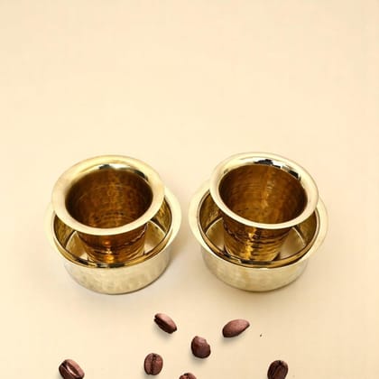 Brass Glossy Dabara set with Tumbler (Set of 2)