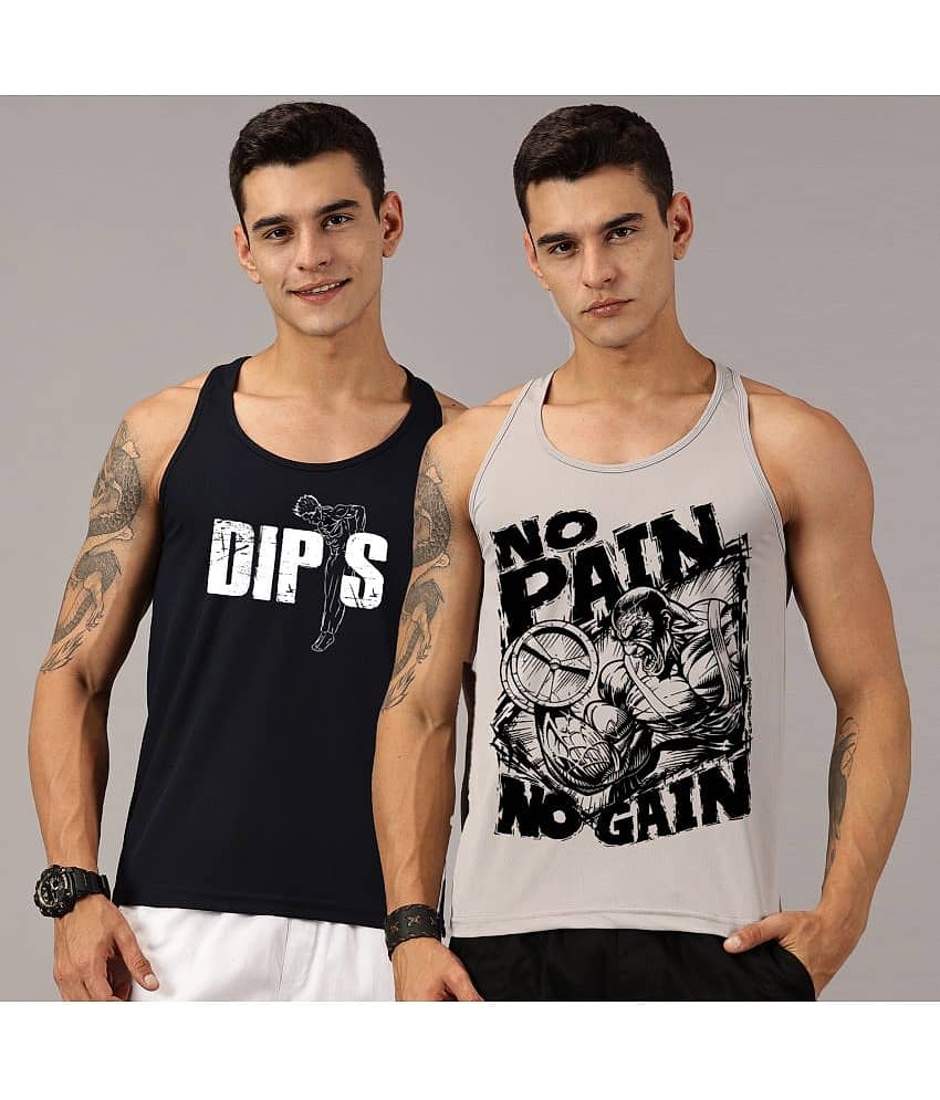RodZen Pack of 2 Polyester Gym Vest For Men ( Multicolor )
