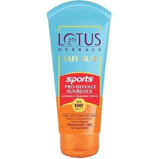 Lotus Herbals Safe Sun Sports Pro-Defence Sunblock  Spf 100  Pa+++  Preservative Free 80G
