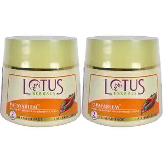 Lotus Herbals Papayablem Papaya-N-Saffron Anti-Blemish Cream  Fades Blemishes  For All Skin Types  250G ( Pack Of 2 )