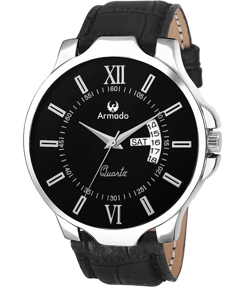 Armado - Black Leather Analog Men's Watch