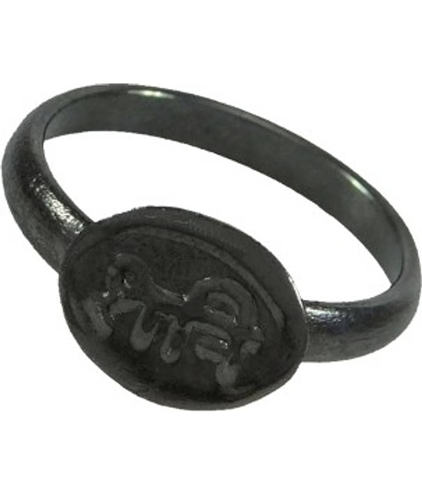 KESAR ZEMS Shani Dosha Niwaran Black Horse Shoe Iron Ring SIZE-16