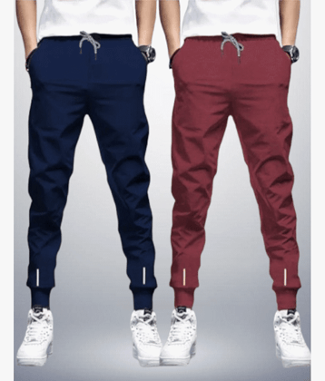 Reya Multicolor Cotton Blend Men's Trackpants ( Pack of 2 )