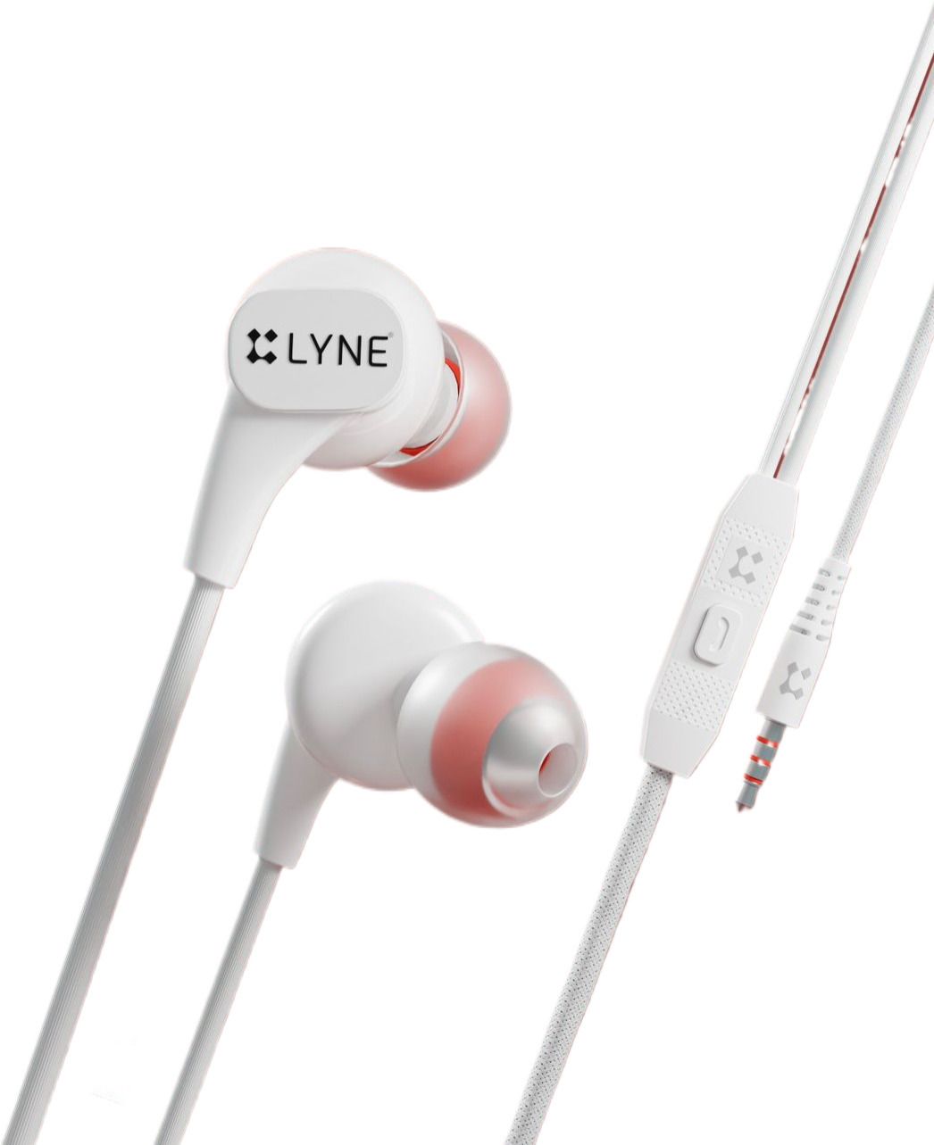 LYNE Signal 7 Magnetic Wired  (White, In The Ear)
