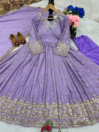 Designer Party Wear Look Gown With Dupatta And Pent Designer Party Wear Look Gown With Dupatta And Pent